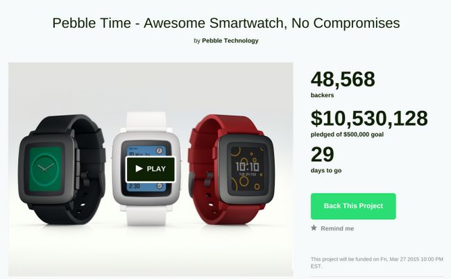 Fotografía - [Il est Pebble Temps] New Smartwatch de Pebble atteint plus de 10 millions $ en financement Kickstarter Avec 29 jours reste à parcourir